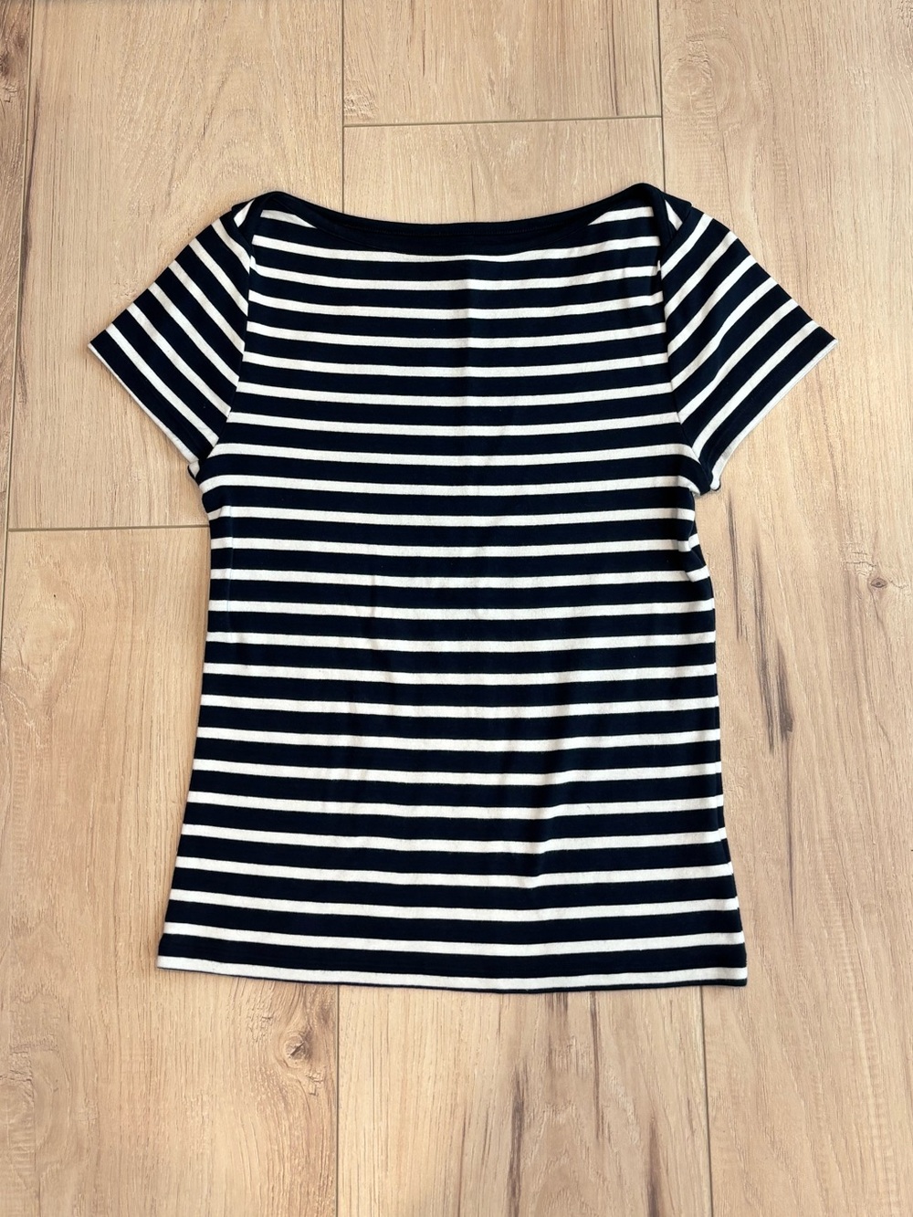 Old Navy striped navy and white boatneck tee